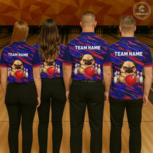 Load image into Gallery viewer, Custom Funny Dog Bowling Jersey for Women Bowling Uniform Polo &amp;1/4 Zip Bowling Team Shirts HNT249