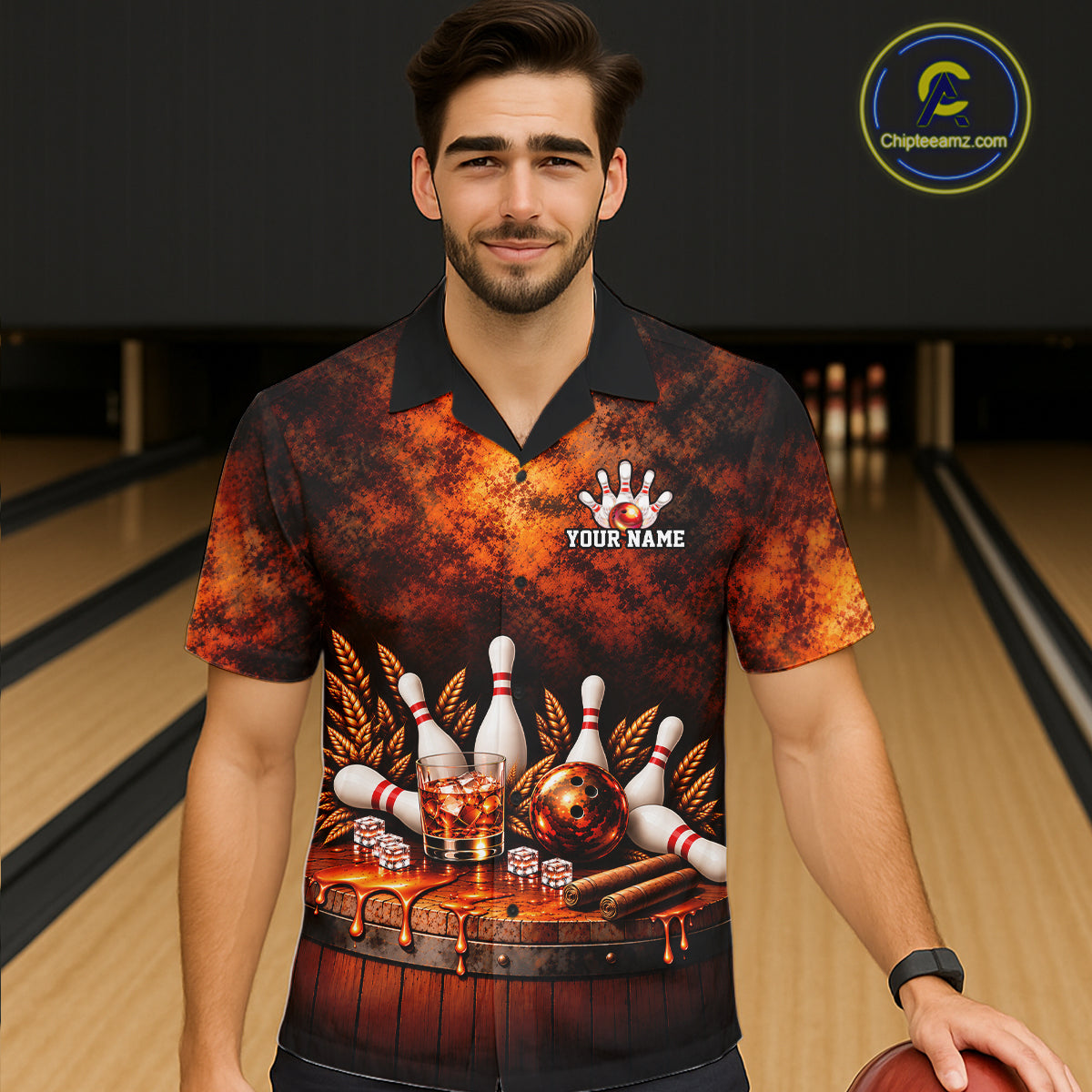 Vintage Bourbon Bowling Hawaiian Shirt, Custom Bowling Team Jersey for Men Women HNT670