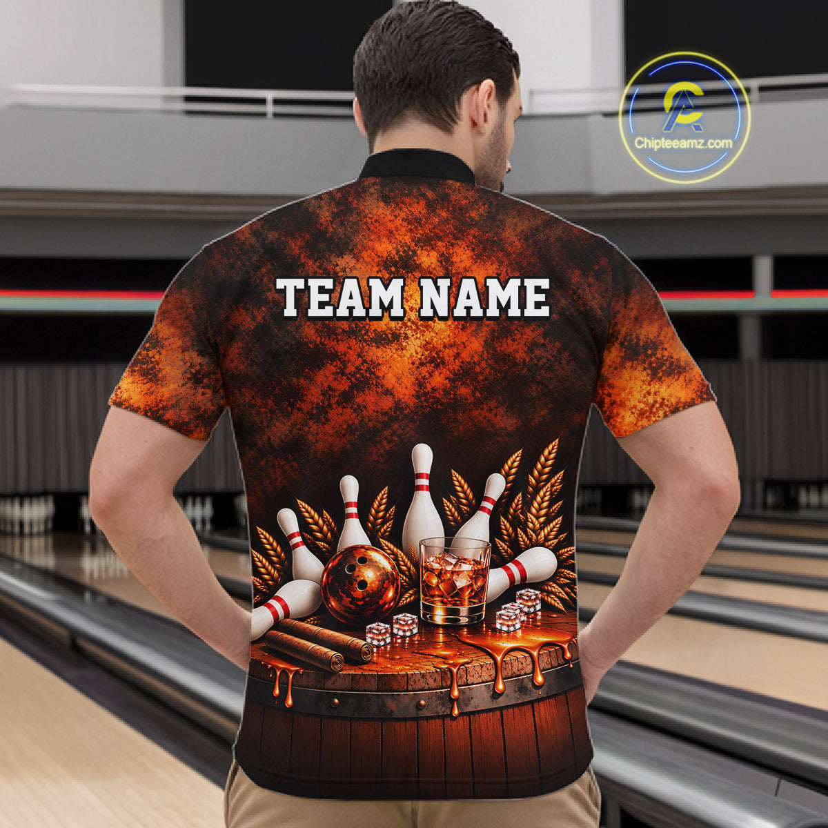 Custom Bourbon Bowling Shirts for Men Funny Bowling Team Jersey Bowling Polo & 1/4 Zip HNT670