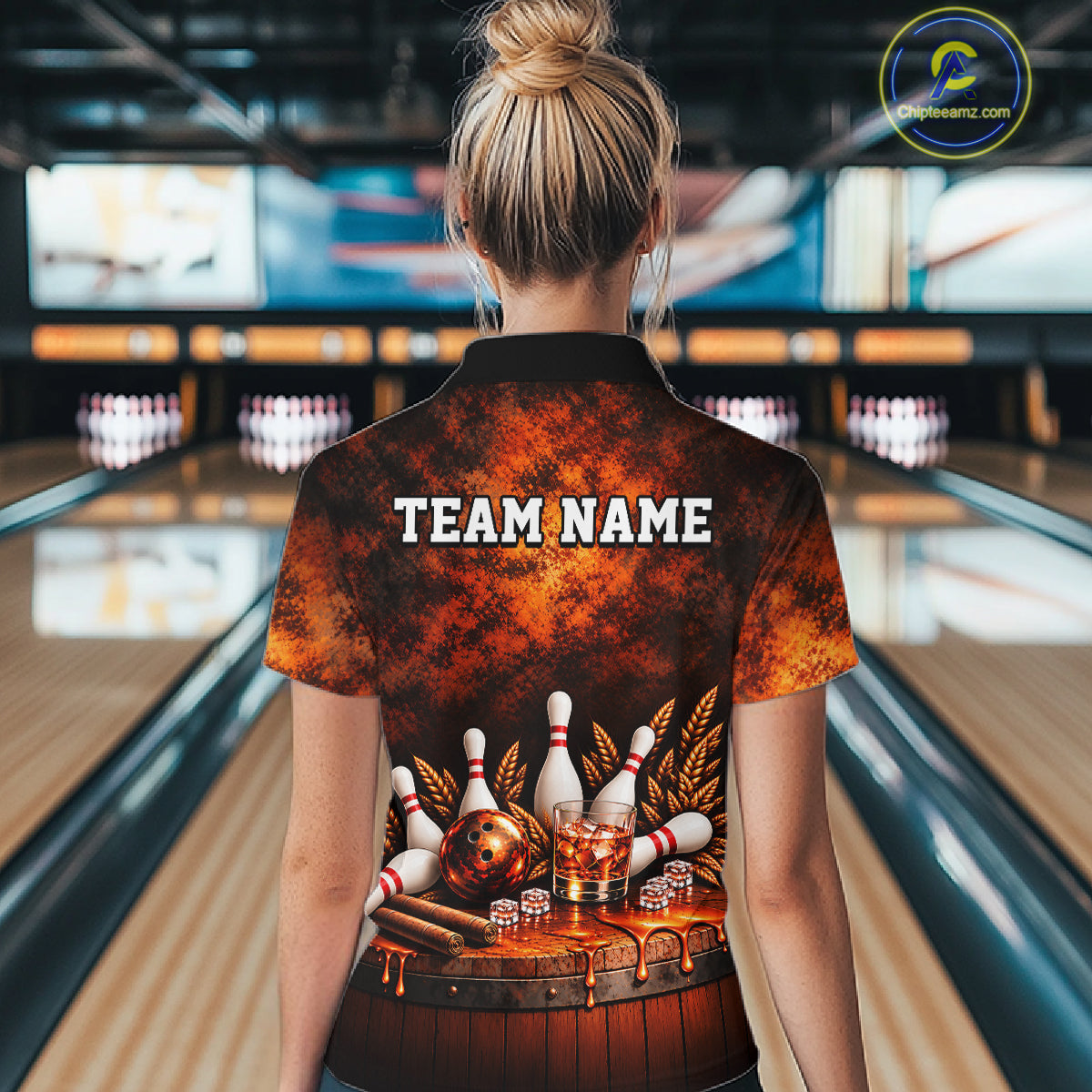 Custom Bourbon Bowling Shirts for Women Funny Bowling Team Jersey Bowling Polo & 1/4 Zip HNT670