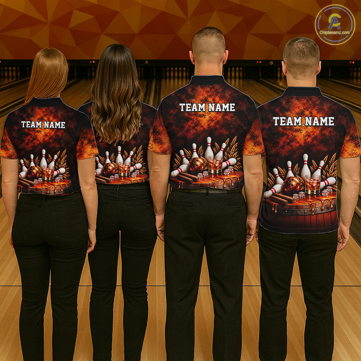 Custom Bourbon Bowling Shirts for Women Funny Bowling Team Jersey Bowling Polo & 1/4 Zip HNT670