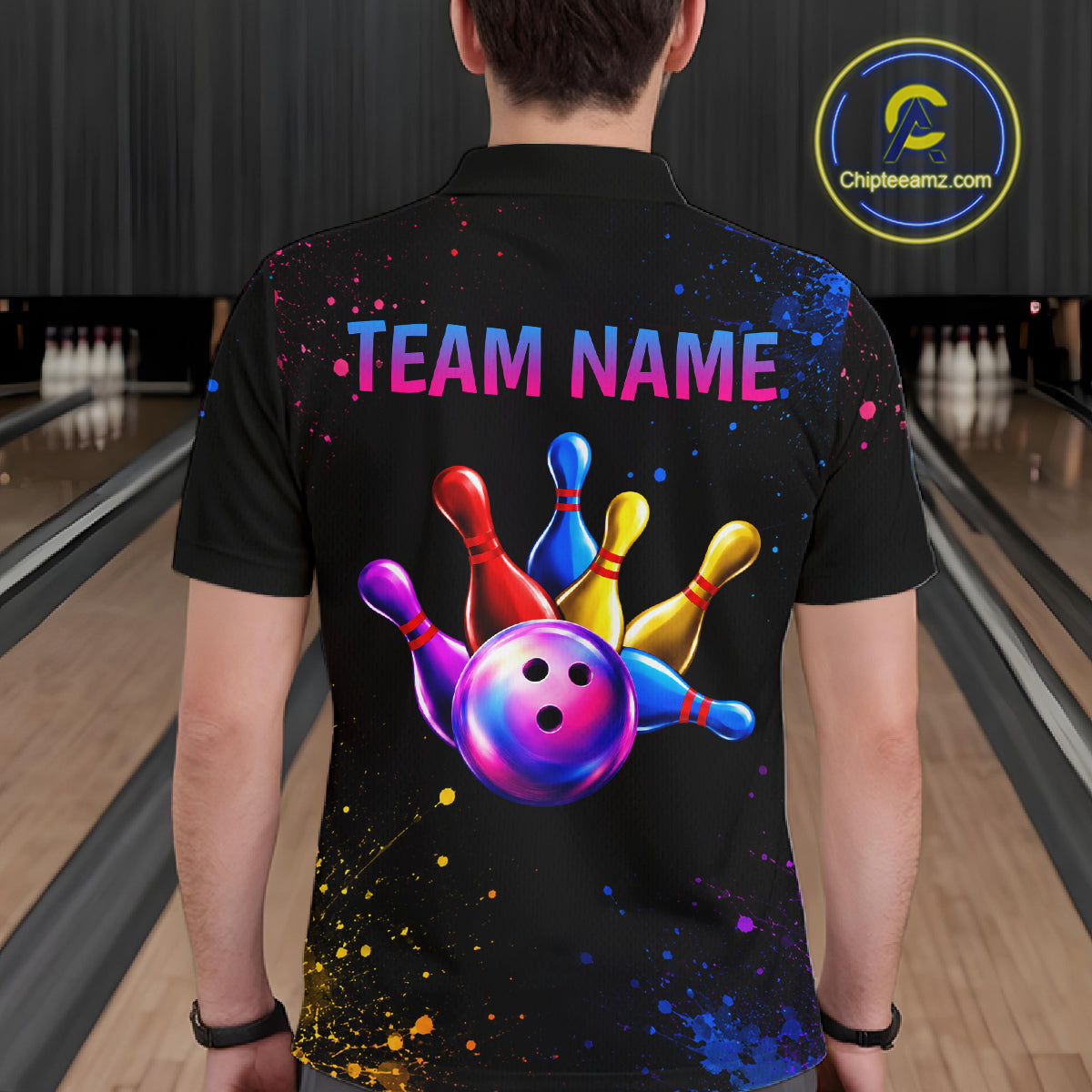 Custom Smoke Colorful Bowling Team Shirts Bowling Jersey for Men Bowling League Polo & 1/4 Zip HNT531