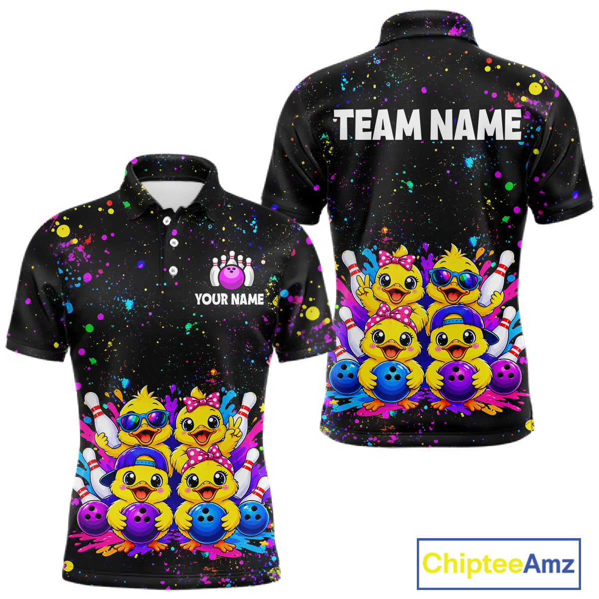 Custom Colorful Funny Duck Bowling Jersey for Men Bowling League Bowling Team Shirts HNT612
