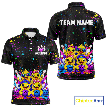Custom Colorful Funny Duck Bowling Jersey for Men Bowling League Bowling Team Shirts HNT612