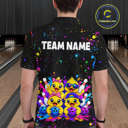 Custom Colorful Funny Duck Bowling Jersey for Men Bowling League Bowling Team Shirts HNT612