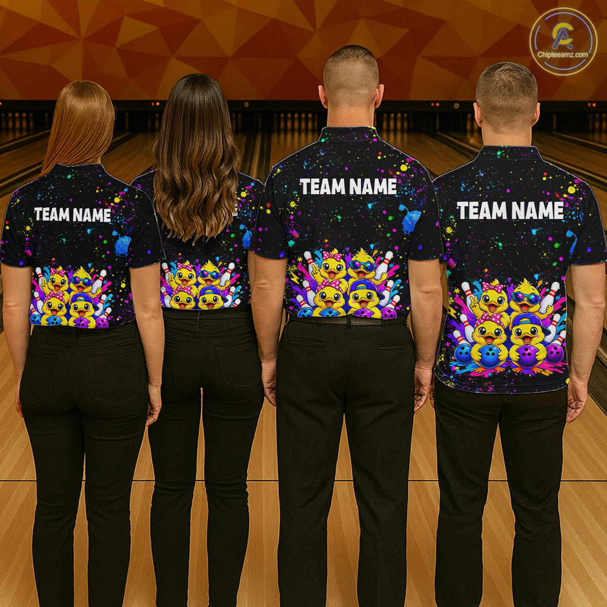Custom Colorful Funny Duck Bowling Jersey for Women Bowling League Bowling Team Shirts HNT612