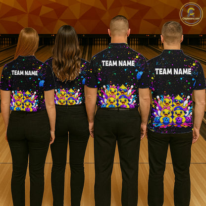 Custom Colorful Funny Duck Bowling Jersey for Women Bowling League Bowling Team Shirts HNT612
