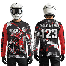 Load image into Gallery viewer, Red Youth Motocross Jersey Racing Shirts Custom Dirt Bike Shirts Kid Men Women UPF30+ DNT32