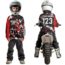 Load image into Gallery viewer, Red Youth Motocross Jersey Racing Shirts Custom Dirt Bike Shirts Kid Men Women UPF30+ DNT32