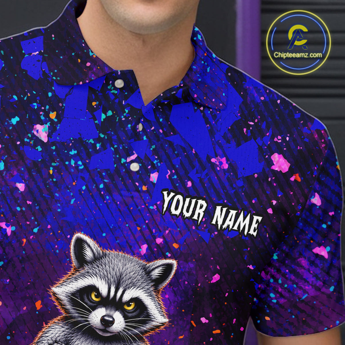 Funny Raccoon Bowling Team Shirts for Men Custom Bowling Gifts for Bowler Polo & 1/4 Zip HNT534