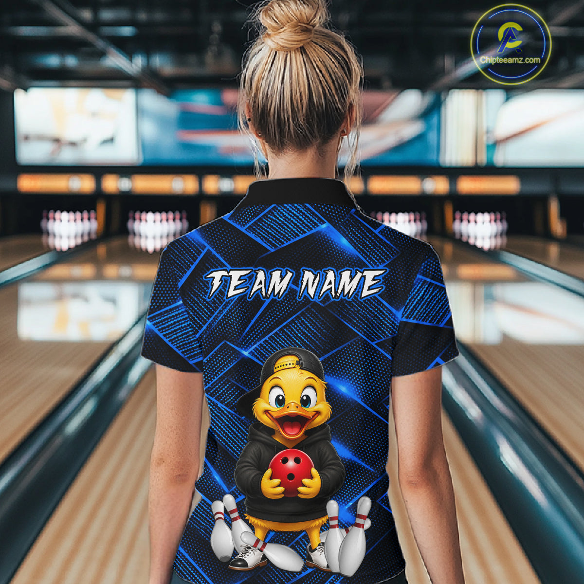 Blue Funny Duck Bowling Team Shirt for Women Custom Bowling Gift Bowler Bowling League HNT532