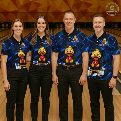 Blue Funny Duck Bowling Team Shirt for Women Custom Bowling Gift Bowler Bowling League HNT532