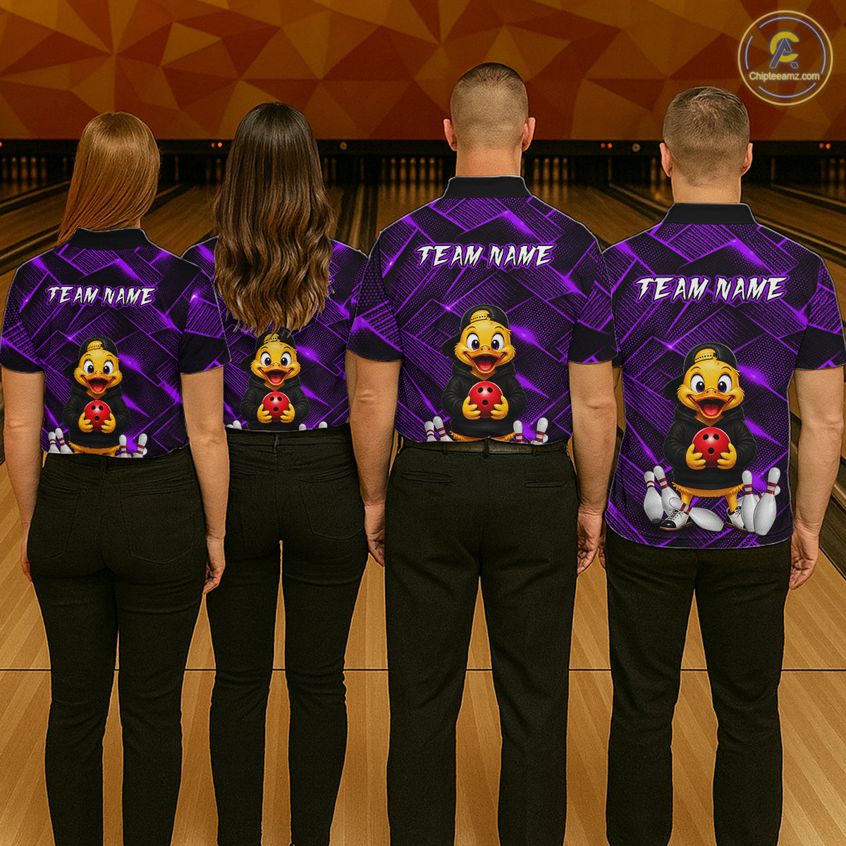 Purple Funny Duck Bowling Team Shirt for Men Custom Bowling Gift Bowler Bowling League HNT532