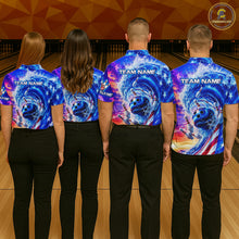 Load image into Gallery viewer, Custom American Wave Patriotic Bowling Jersey for Men Unisex Bowling Team Shirts Polo &amp; 1/4 Zip HNT343