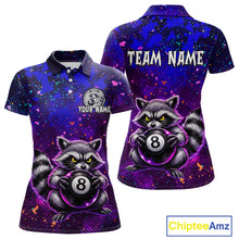 Load image into Gallery viewer, Personalized Funny Raccoon 8 Ball Pool Women Billiard Polo &amp; 1/4 Zip, Billiard Shirt, Billiard Team Jerseys NNT145