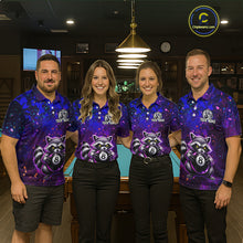 Load image into Gallery viewer, Personalized Funny Raccoon 8 Ball Pool Women Billiard Polo &amp; 1/4 Zip, Billiard Shirt, Billiard Team Jerseys NNT145