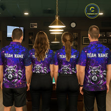 Load image into Gallery viewer, Personalized Funny Raccoon 8 Ball Pool Women Billiard Polo &amp; 1/4 Zip, Billiard Shirt, Billiard Team Jerseys NNT145