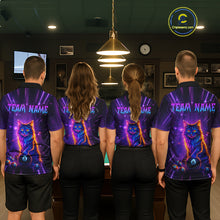 Load image into Gallery viewer, Personalized Funny Neon Cat 8 Ball Pool Men Billiard Polo &amp; 1/4 Zip, Billiard Shirt, Billiard Team Jerseys NNT143