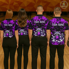 Load image into Gallery viewer, Custom Purple Raccoon Bowling Jersey for Men Bowling Uniform Polo &amp; 1/4 Zip Bowling Team Shirts HNT224