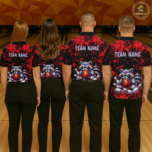 Load image into Gallery viewer, Custom Red Raccoon Bowling Jersey for Men Bowling Uniform Polo &amp; 1/4 Zip Bowling Team Shirts HNT224