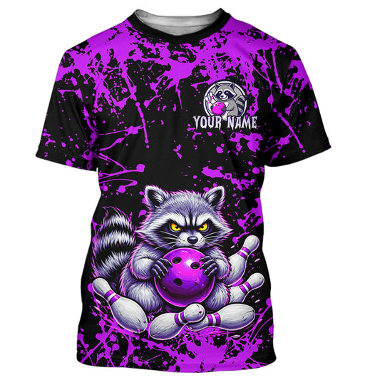 Custom Purple Raccoon Bowling Jersey for Men Women Bowling Uniform Bowling Team Shirts HNT224