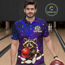 Load image into Gallery viewer, Custom Funny Raccoon Bowling Jersey for Men Bowling Uniform Polo &amp; 1/4 Zip Bowling Team Shirts HNT229