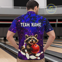 Load image into Gallery viewer, Custom Funny Raccoon Bowling Jersey for Men Bowling Uniform Polo &amp; 1/4 Zip Bowling Team Shirts HNT229