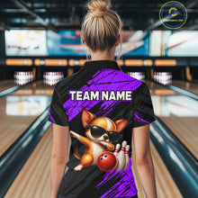 Load image into Gallery viewer, Custom Chihuahua Dog Purple Bowling Jersey for Women Bowling Uniform Bowling Team Shirts HNT262