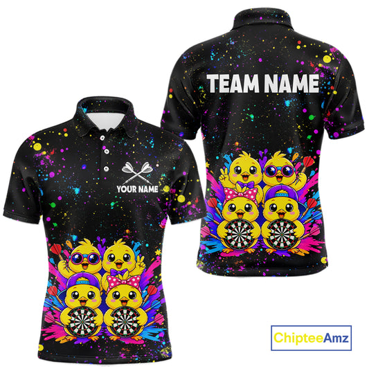 Custom Colorful Funny Chick Dart Shirts for Men Dart Team Jerseys Dartboard League Shirt NNT339