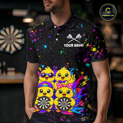 Custom Colorful Funny Chick Dart Shirts for Men Dart Team Jerseys Dartboard League Shirt NNT339