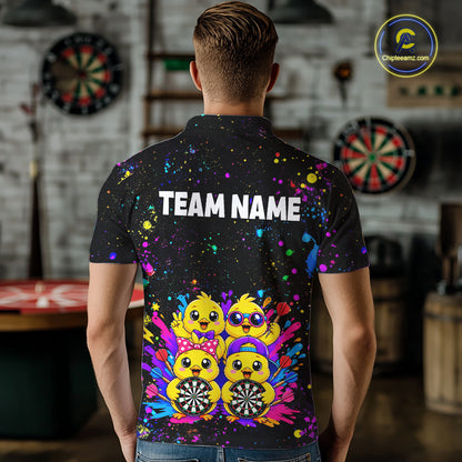 Custom Colorful Funny Chick Dart Shirts for Men Dart Team Jerseys Dartboard League Shirt NNT339