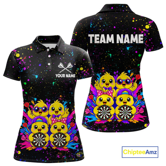 Custom Colorful Funny Chick Dart Shirts for Women Dart Team Jerseys Dartboard League Shirt NNT339