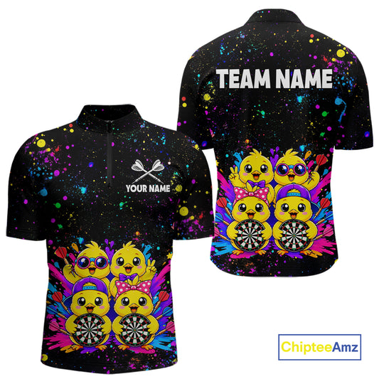 Custom Colorful Funny Chick Dart Shirts for Men Dart Team Jerseys Dartboard League Shirt NNT339