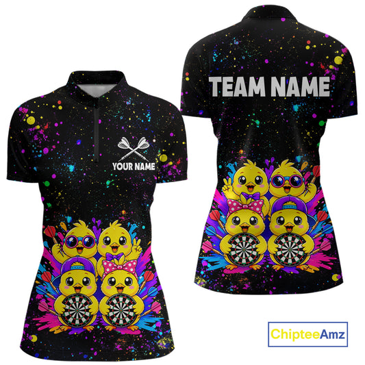 Custom Colorful Funny Chick Dart Shirts for Women Dart Team Jerseys Dartboard League Shirt NNT339