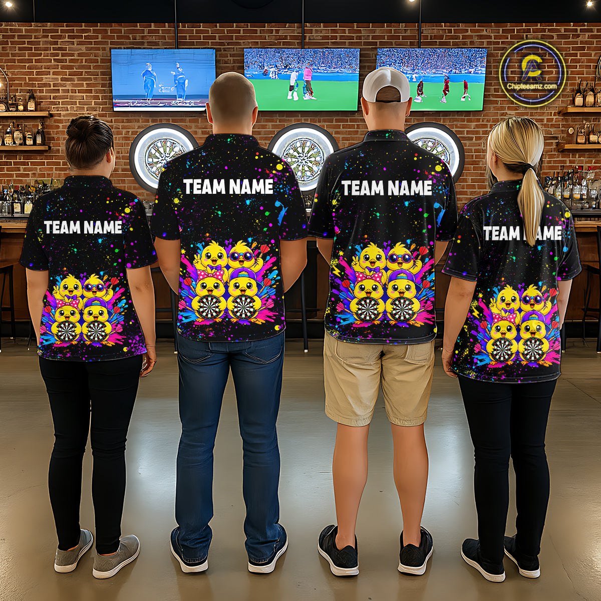 Custom Colorful Funny Chick Dart Shirts for Women Dart Team Jerseys Dartboard League Shirt NNT339