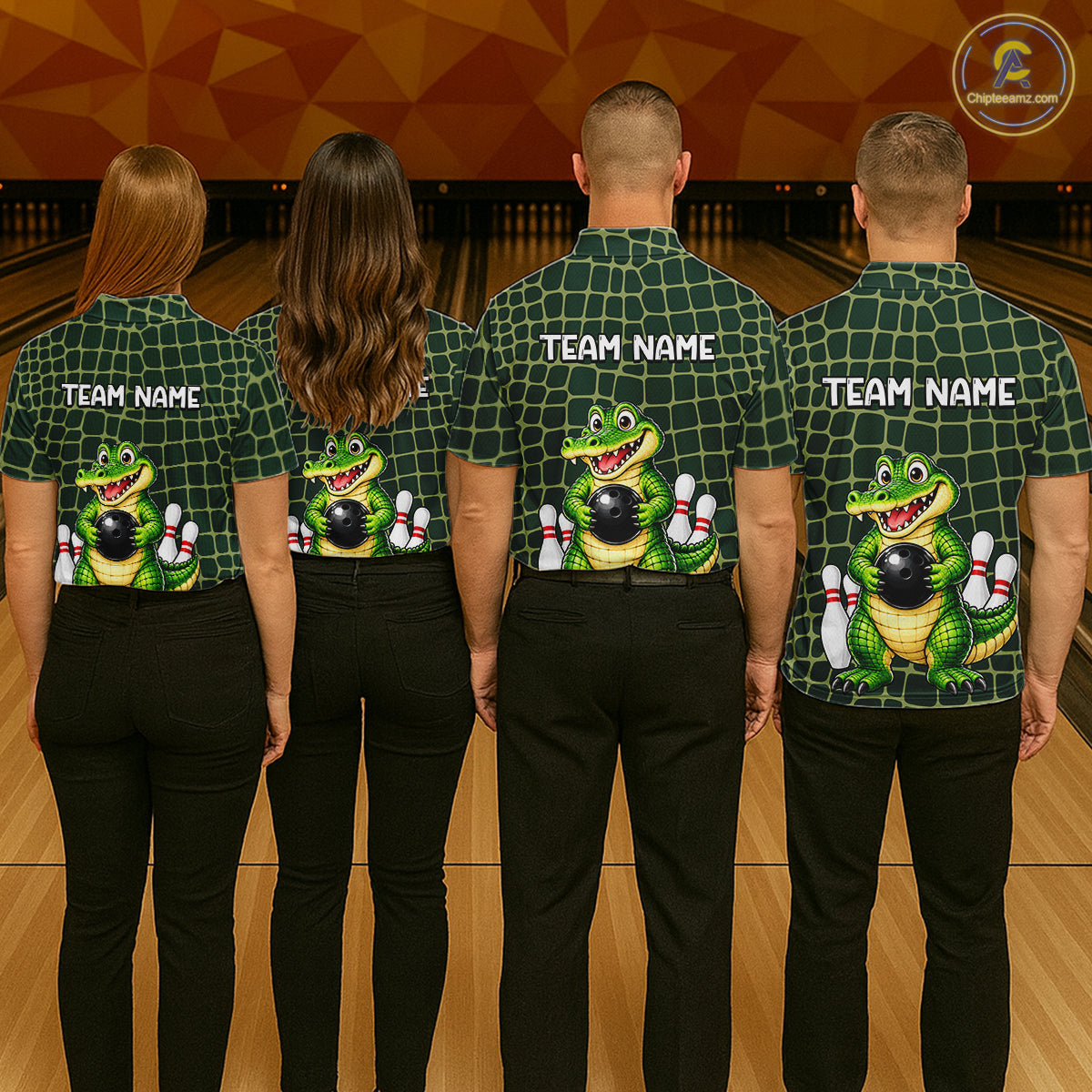 Custom Funny Alligator Bowling Team Shirts Bowling Jersey for Women Bowling Outfit Shirts HNT627