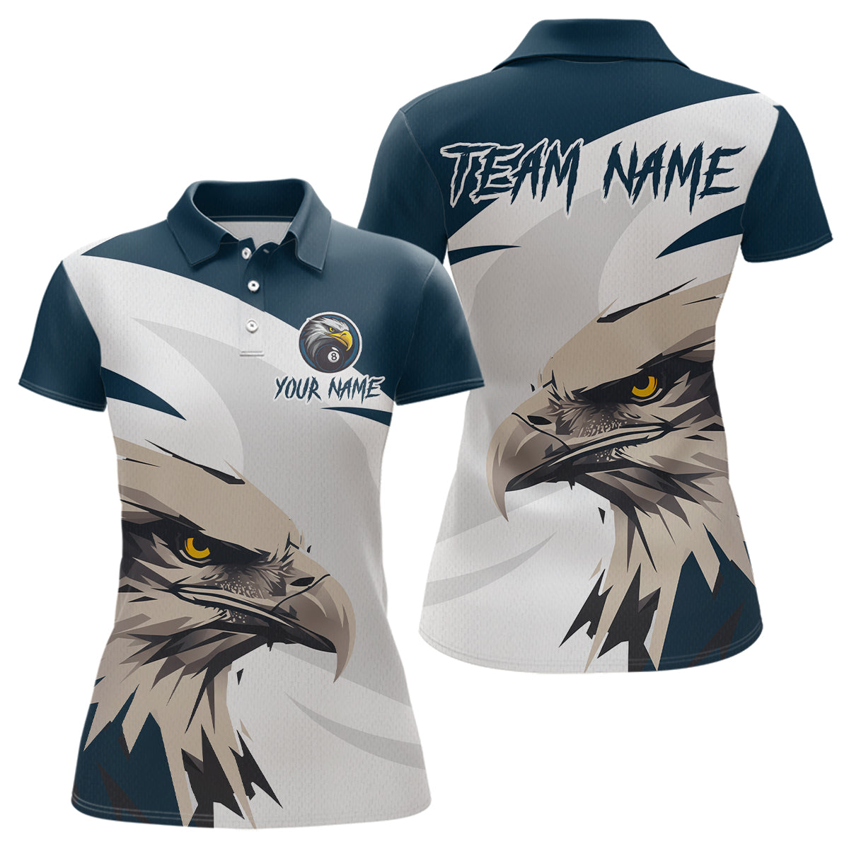 Custom Eagle 8 Ball Billiard Shirts for Women Billiard Tournament Billiard Team Shirts Polo & 1/4 Zip NNT109
