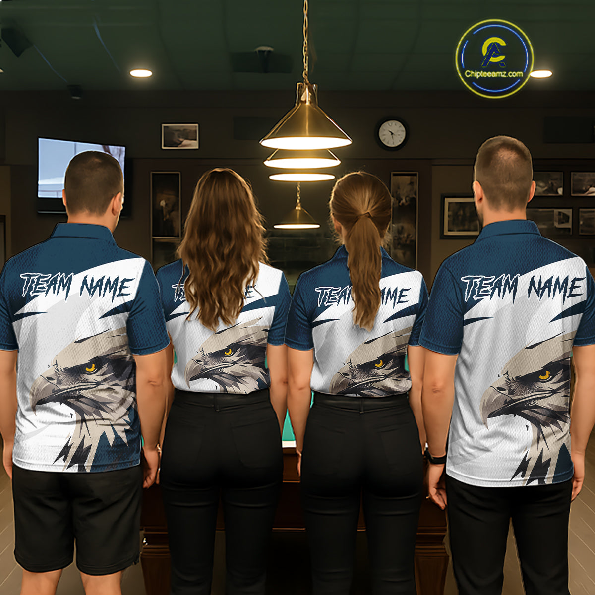 Custom Eagle 8 Ball Billiard Shirts for Women Billiard Tournament Billiard Team Shirts Polo & 1/4 Zip NNT109