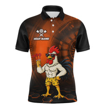 Load image into Gallery viewer, Custom Orange Funny Chicken Darts Shirt for Men Darts Team Jerseys Polo &amp; 1/4 Zip Dart League NNT131