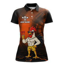 Load image into Gallery viewer, Custom Orange Funny Chicken Darts Shirt for Women Darts Team Jerseys Polo &amp; 1/4 Zip Dart League NNT131