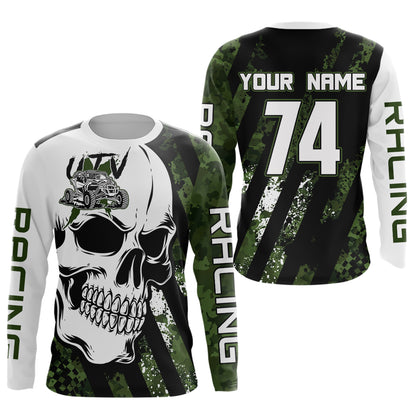 Custom Skull Camo UTV Off-Road Shirts UTV Motocross Racing Shirt Kid Men Women UPF30+ DNT89