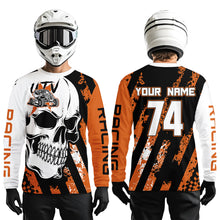 Load image into Gallery viewer, Custom Skull Orange UTV Off-Road Shirts UTV Motocross Racing Shirt Kid Men Women UPF30+ DNT89