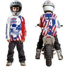 Load image into Gallery viewer, Custom Skull US Flag UTV Off-Road Shirts UTV Motocross Racing Shirt Kid Men Women UPF30+ DNT89