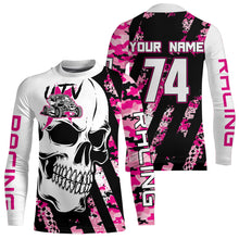 Load image into Gallery viewer, Custom Skull Pink UTV Off-Road Shirts UTV Motocross Racing Shirt Kid Men Women UPF30+ DNT89