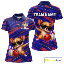 Load image into Gallery viewer, Custom Chihuahua Dog Bowling Jersey for Women Bowling Uniform Polo &amp; 1/4 Zip Bowling Team Shirts HNT262