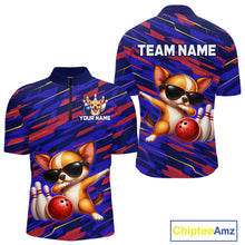 Load image into Gallery viewer, Custom Chihuahua Dog Bowling Jersey for Men Bowling Uniform Polo &amp; 1/4 Zip Bowling Team Shirts HNT262