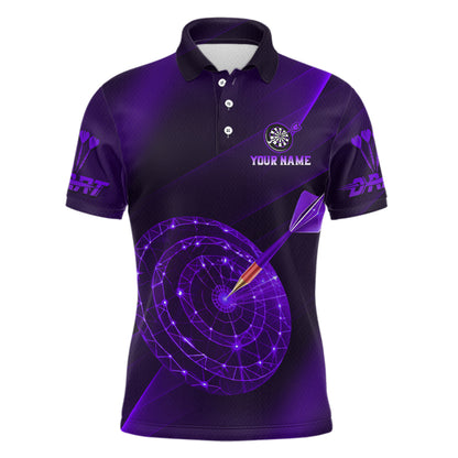 Custom Neon Purple Cyber Dartboard Darts Shirt for Men Darts Team Jerseys Polo & 1/4 Zip NNT132