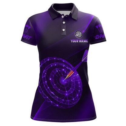 Custom Neon Purple Cyber Dartboard Darts Shirt for Women Darts Team Jerseys Polo & 1/4 Zip NNT132