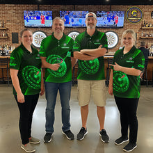 Load image into Gallery viewer, Custom Neon Green Cyber Dartboard Darts Shirt for Men Darts Team Jerseys Polo &amp; 1/4 Zip NNT132
