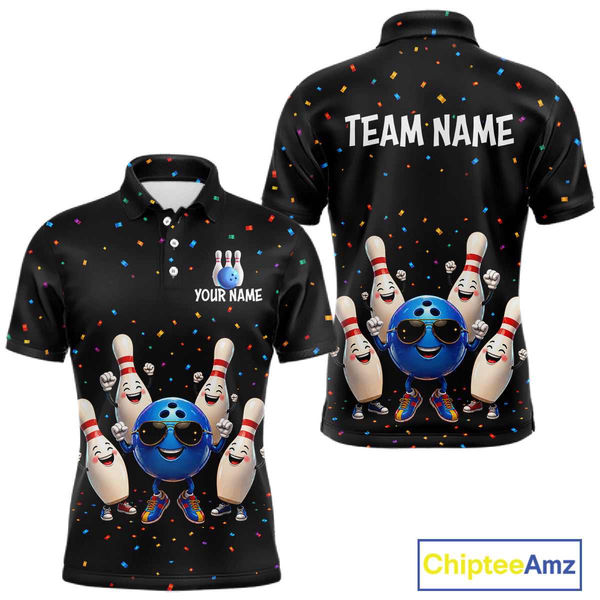 Custom Funny Bowling Pins Ball Bowling Team Shirts Bowling Jerseys for Men Polo & 1/4 Zip HNT561